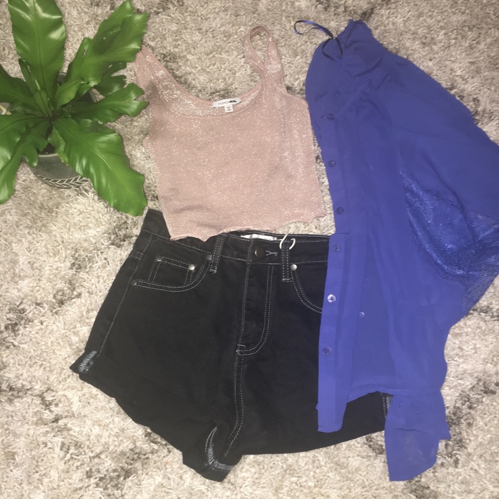 LC Cobalt Blue Button Up Blouse NWOT - Picture 4 of 8